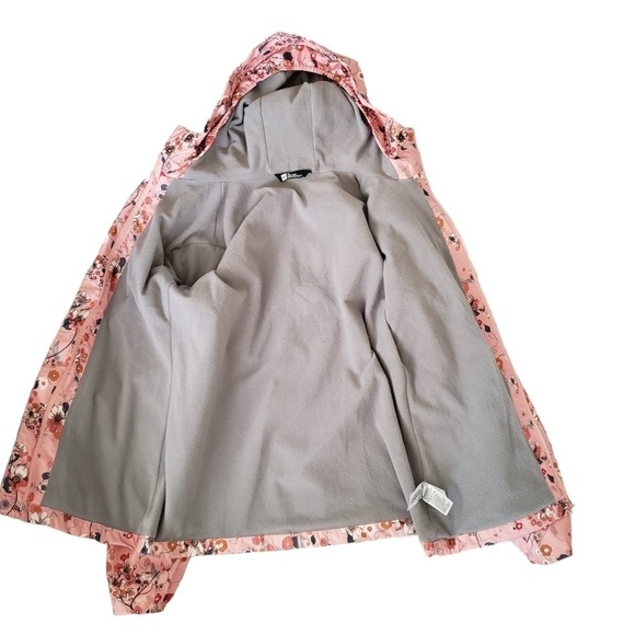 Mec Rain Jacket Hooded Peach Pink Floral - Picture 5 of 6